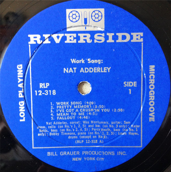 Nat Adderley – Work Song - VG LP Record 1960 Riverside USA Mono Vinyl -  Jazz &frasl; Hard Bop