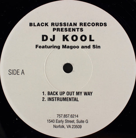 DJ Kool - Back Up Out My Way / Bounce VG - 12" Single Black Russain USA - Hip Hop