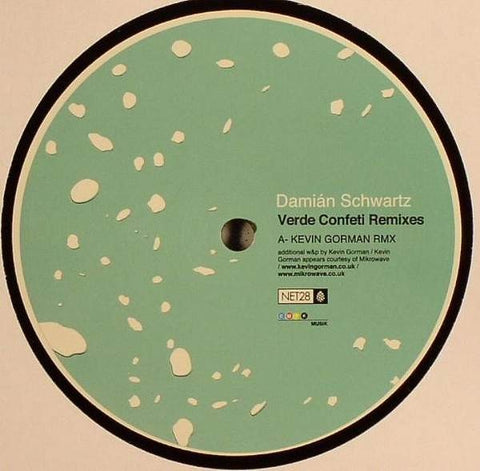 Damián Schwartz – Verde Confeti Remixes - VG+ 12" Single Record 2007 Cmyk Musik Spain Import Vinyl - House / Minimal / Tech House