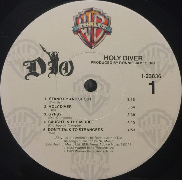 DIO ‎– Holy Diver - Mint- LP Record 1983 Warner USA Original Vinyl & Matching Inner Sleeve - Heavy Metal / Rock - Shuga Records