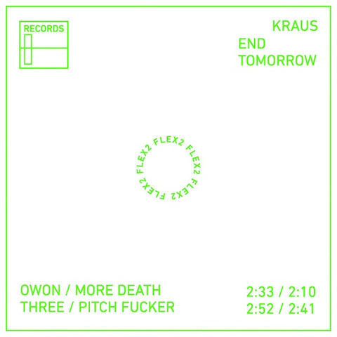 Kraus – End Tomorrow - New 7" EP Record 2016 Flexible Clear Flexi-disc Vinyl - Noise / Indie Rock