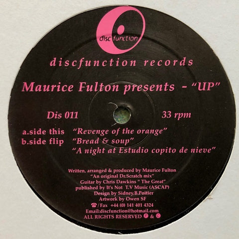 Maurice Fulton – Up - New 12" Single Record 1999 Discfunction Uk Vinyl - House / Tribal House