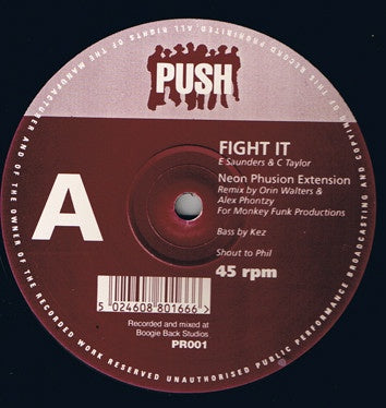 Push – Fight It - New 12" Single Record 1997 Push UK Vinyl - House