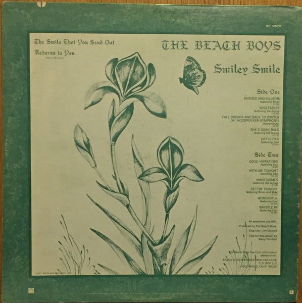 The Beach Boys – Smiley Smile - VG+ LP Record 1967 Brother USA Vinyl - Psychedelic Rock / Surf / Pop Rock - Shuga Records