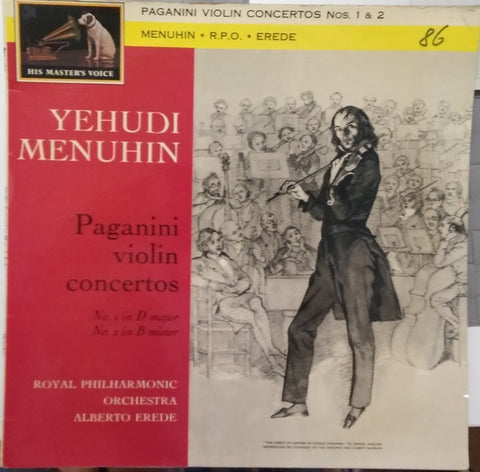 Yehudi Menuhin / The Royal Philharmonic Orchestra / Alberto Erede - Paganini – Violin Concertos No. 1 In D Major / No. 2 In B Minor (1961) - Mint- LP Record 1970s His Master's Voice Odeon UK Import Vinyl - Classical