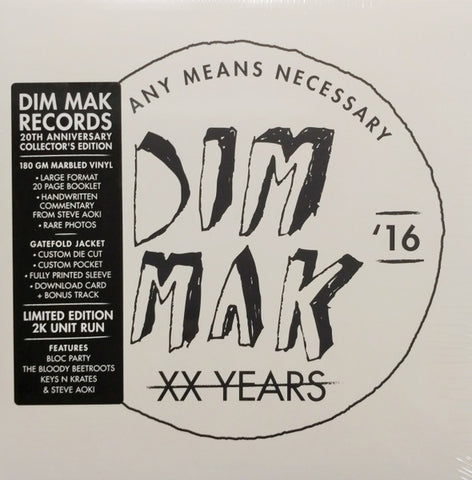 Various – Dim Mak 20th Anniversary - New 3 LP Record 2016 Dim Mak USA Grey Marbled 180 gram Vinyl, Booklet & Download - Electronic / Indie Rock / Hip Hop / Hardcore