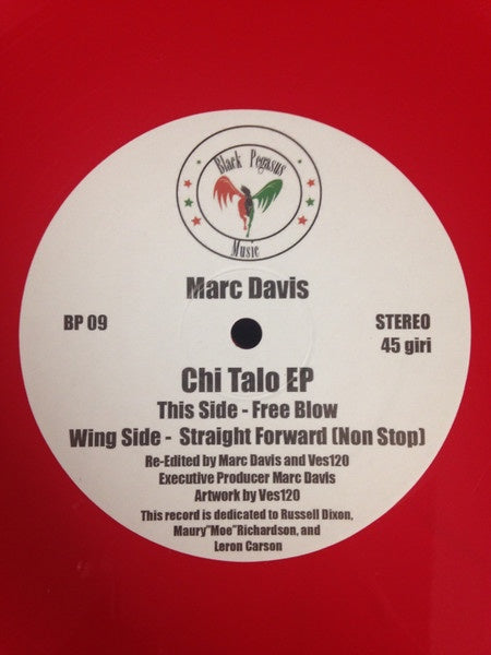 Marc Davis – Chi Talo EP - New Record 2016 Black Pegasus USA Red Vinyl - Funk / Disco / P.Funk