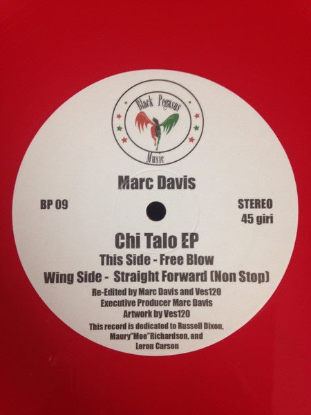 Marc Davis – Chi Talo EP - New Record 2016 Black Pegasus USA Red Vinyl - Funk / Disco / P.Funk - Shuga Records