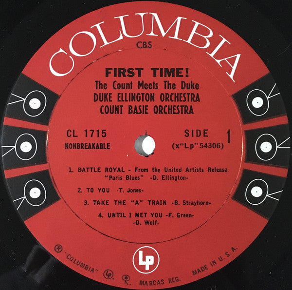 Duke Ellington And Count Basie ‎– First Time! The Count Meets The Duke - VG LP Record 1962 Stereo USA 6 eye Label Vinyl - Jazz - Shuga Records
