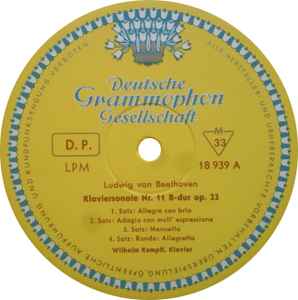 Wilhelm Kempff - Beethoven – Piano Sontatas No. 11,13 & 27 - VG+ LP Record 1966 Deutsche Grammophon Germany Mono Original Vinyl - Classical - Shuga Records