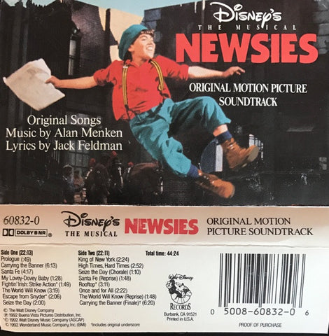 Alan Menken, Jack Feldman – Newsies - Used Cassette 1992 Walt Disney Tape - Soundtrack