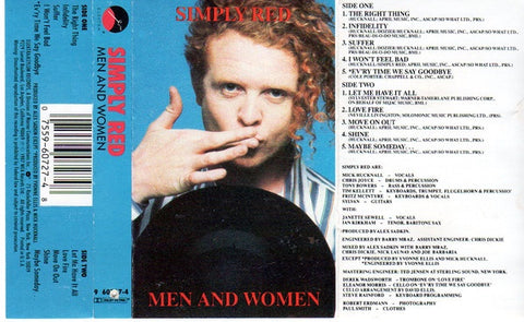 Simply Red – Men And Women - Used Cassette 1987 Elektra Tape - Synth-Pop