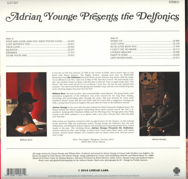 Adrian Younge Presents The Delfonics ‎– Adrian Younge Presents The Delfonics (2013) - New LP Record 2016 Linear Labs USA Vinyl - Soul / Funk - Shuga Records