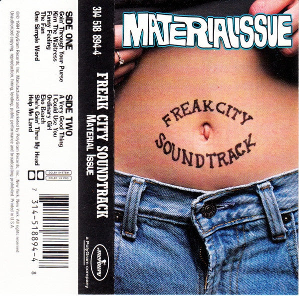 Material Issue – Freak City Soundtrack- Used Cassette 1994 Mercury Tape - Rock / Power Pop / Alternative Rock