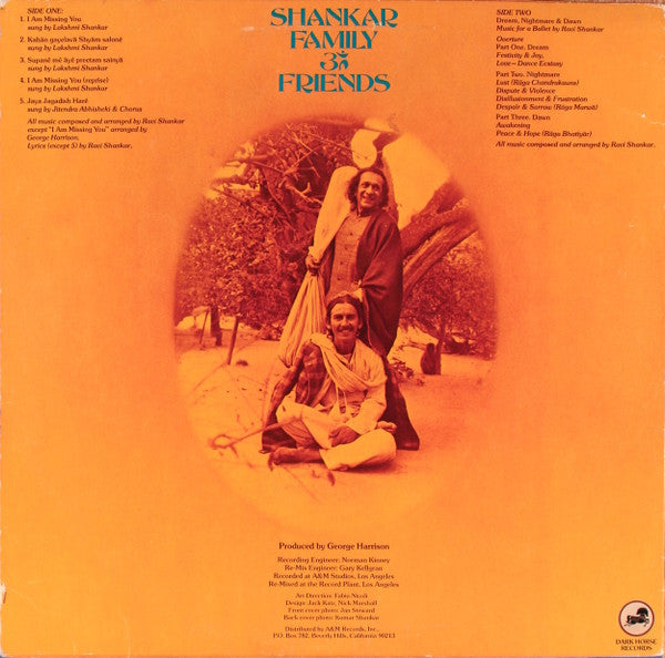 Shankar Family & Friends – Shankar Family ૐ Friends - Mint- LP Record 1974 Dark Horse USA Vinyl & Insert - World / Folk - Shuga Records