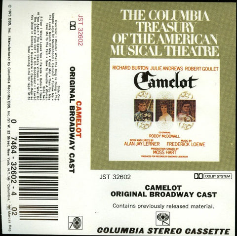 Alan Jay Lerner, Frederick Loewe / Julie Andrews, Richard Burton – Camelot (Original Broadway Cast) - Used Cassette Columbia USA - Musical