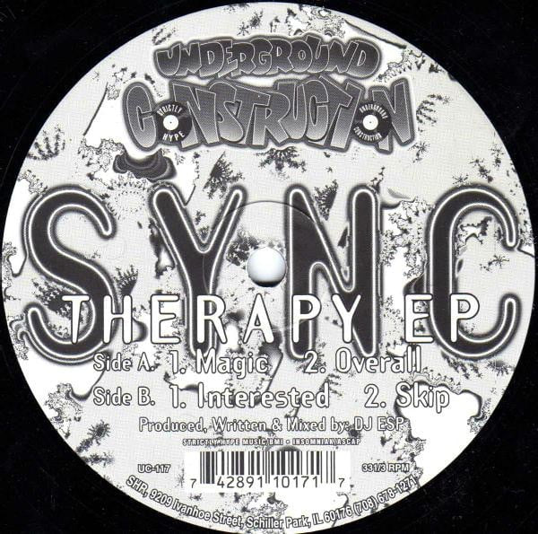 Sync (DJ ESP & DJ Hyperactive) – Therapy EP - VG+ 2x12" Single Record 1994 Underground Construction USA Vinyl - Chicago House / Acid / Techno
