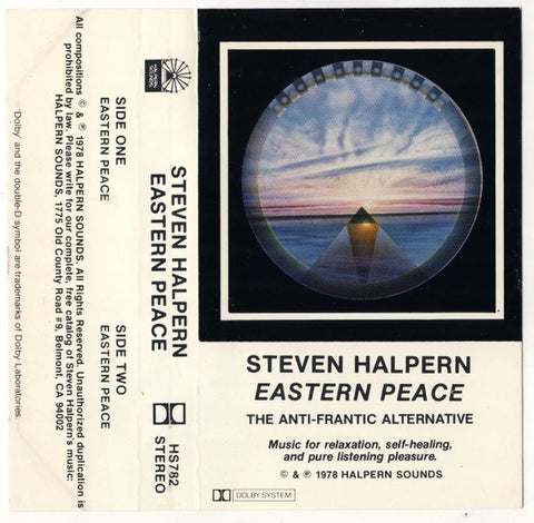 Steven Halpern – Eastern Peace - Used Cassette 1980 Halpern Sounds Tape - New Age / Ambient