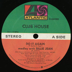 Club House – Do It Again (Medley With Billie Jean) - VG+ 12" USA 1983 -  Italo-Disco