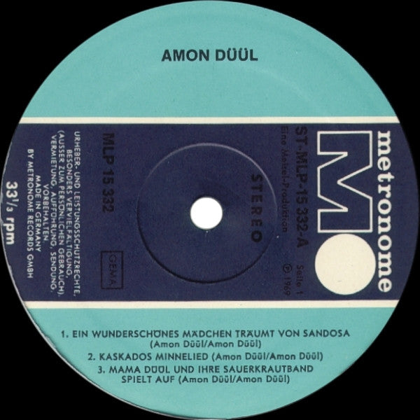 Amon Düül – Psychedelic Underground - VG+ LP Record 1969 Metronome Germany Original Vinyl - Krautrock / Psychedelic Rock / Experimental - Shuga Records