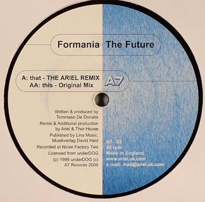 Formania – The Future - New 12" Single Record 2000 A7 UK Vinyl - Hard House / Tribal