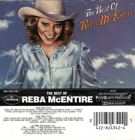 Reba McEntire – The Best Of Reba McEntire - Used Cassette 1985 Mercury Tape - Country