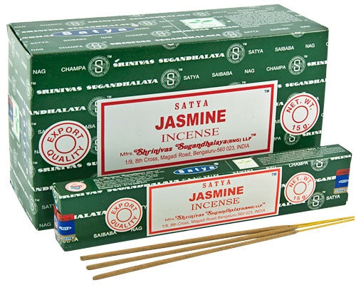 Satya Sai Baba - Jasmine Incense - 15gram Box (~12 Sticks) Hand Rolled in India - Step Your Vibes Up! - Shuga Records
