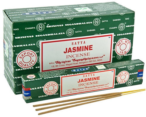 Satya Sai Baba - Jasmine Incense - 15gram Box (~12 Sticks) Hand Rolled in India - Step Your Vibes Up!