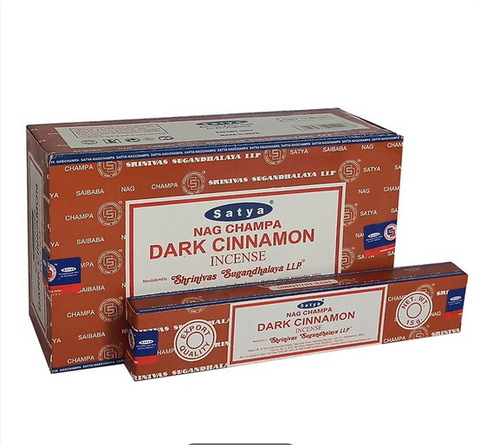 Satya Nag Champa - Dark Cinnamon Incense - 15gram Box (~12 Sticks) - Step Your Vibes Up