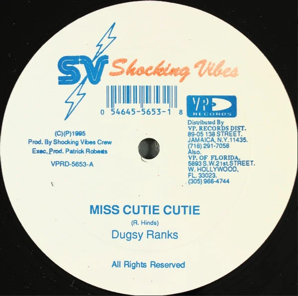 Dugsy Ranks / Beetle Walker – Miss Cutie Cutie / Never Get That  - Mint- 12" Single Record 1995 Shocking Vibes Vinyl - Dancehall / Reggae