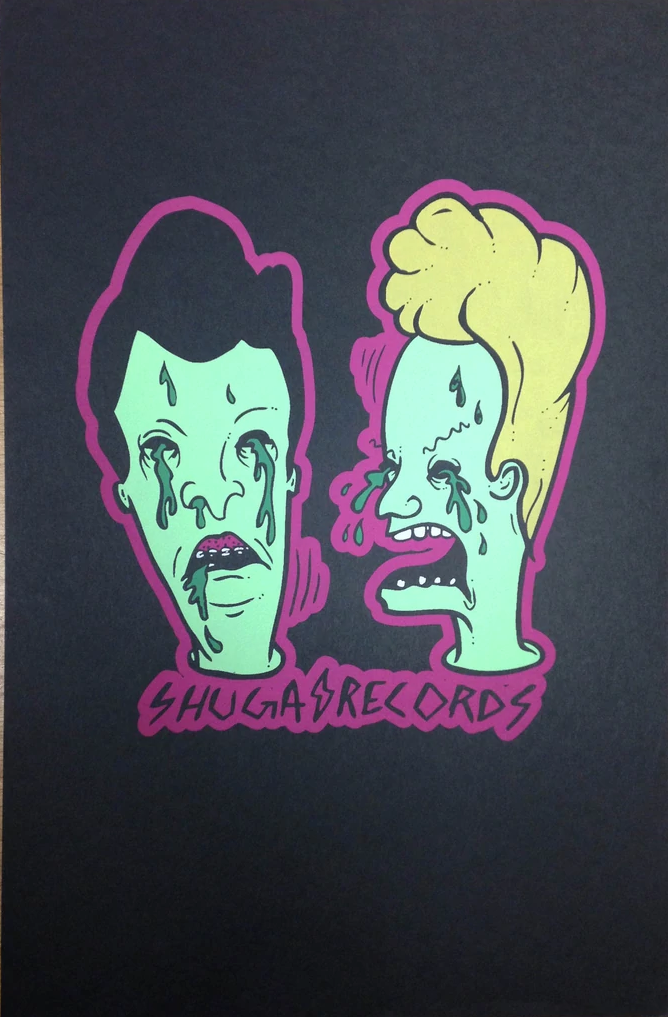 Shuga Records - Beavis and Butthead (Reimagined by Tavi Veraldi) - 12" x 19" Screenprint Poster - p0048