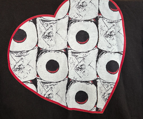 Black Toilet Paper Heart T shirt XL