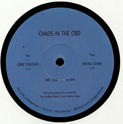 Chaos In The CBD – Come Together - New 12" Single 2019 In Dust We Trust UK Vinyl - House / Tech House