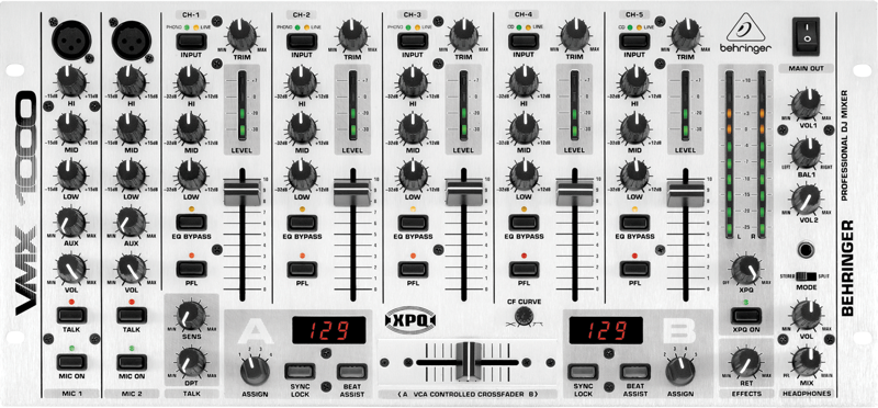 USED - Behringer VMX-1000 Professional 7-Channel Rack-Mount DJ Mixer with BPM Counter and VCA Control