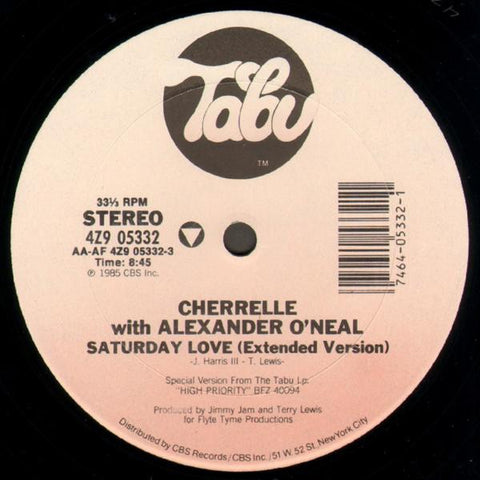 Cherrelle With Alexander O'Neal ‎– Saturday Love - VG+ 12" Single Record 1985 USA Vinyl - Soul / Funk