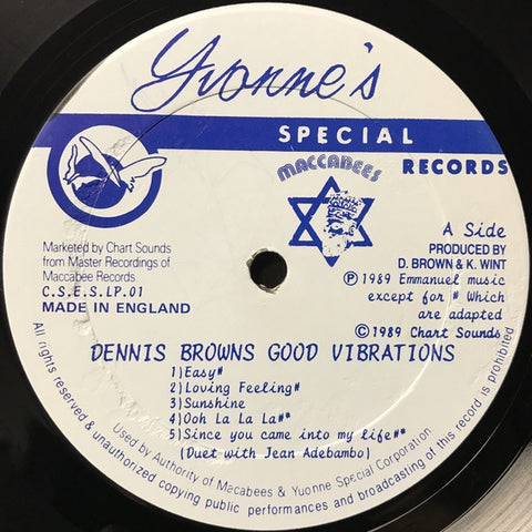 Dennis Brown ‎– Good Vibrations - VG (no original cover) Lp Record 1989 UK Import Vinyl - Reggae
