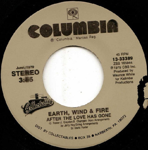 Earth, Wind & Fire ‎– After The Love Has Gone / Reasons - VG+ 7" Single 45rpm 1979 Columbia USA - Funk / Soul