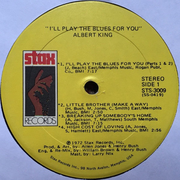 Albert King ‎– I'll Play The Blues For You - VG+ (No Original Cover) Stereo 1972 USA - Blues - Shuga Records
