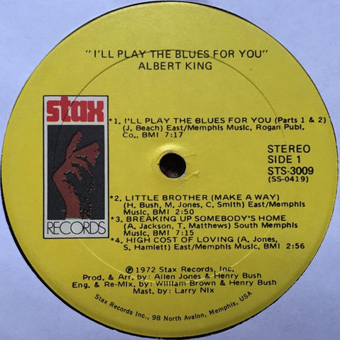 Albert King ‎– I'll Play The Blues For You - VG+ (No Original Cover) Stereo 1972 USA - Blues