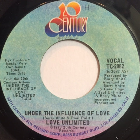 Love Unlimited - Under The Influence Of Love - VG+ 7" Single 45rpm 1974 20th Century - Funk / Soul