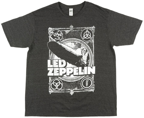 Led Zeppelin - Men's Heather Charcoal Grey Blimp T-Shirt