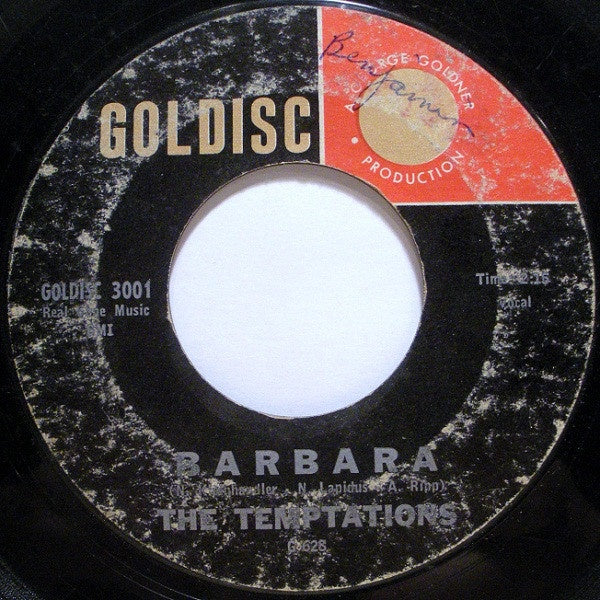 The Temptations ‎– Barbara / Someday - VG 45rpm 1960 USA Goldisc Records - Rock / Doo Wop / Pop - Shuga Records