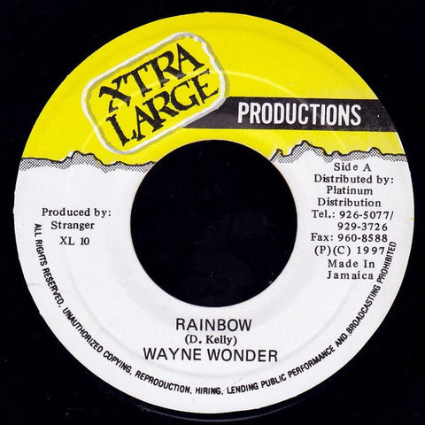 Wayne Wonder / Stranger ‎– Rainbow / Rae Rae - VG+ 7" Single 45 rpm 1997 Xtra Large Productions Jamaica - Reggae / Dancehall