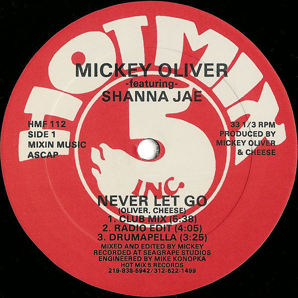 Mickey Oliver Featuring Shanna Jae - Never Let Go - VG+ 12" Single 1988 USA - Chicago House