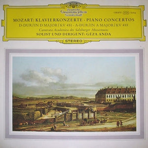 Géza Anda & Camerata Academica Des Salzburger Mozarteums ‎– Mozart Klavierkonzerte • Piano Concertos - D-Dur / In D Major / KV 451 • A Dur / In A Major / KV 488 - VG+ Lp Record 1960's Deutsche Grammophon German Import Tuilp Label Vinyl - Classical - Shuga Records