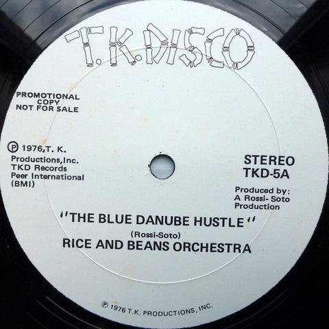 Rice And Beans Orchestra - The Blue Danube Hustle - M-  12" Vinyl Promo Single 1976 T.K. Disco USA - Disco