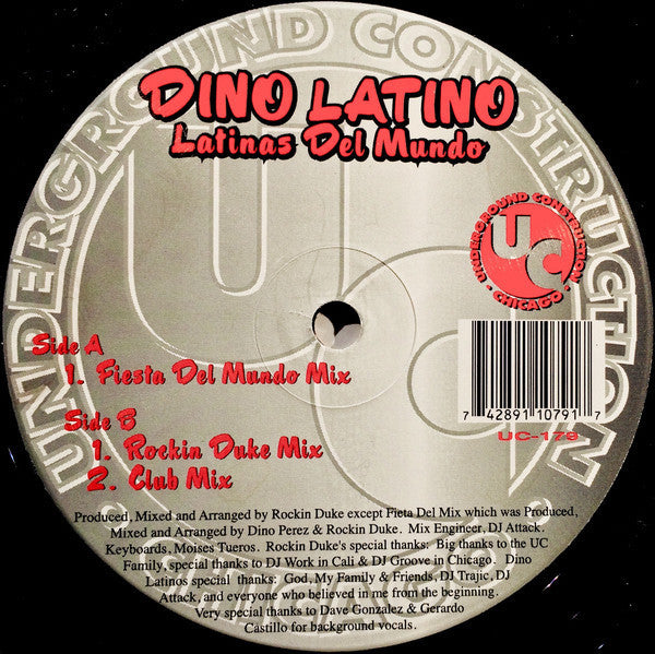 Dino Latino - Latinas Del Mundo Mint- - 12" Single 1996 Underground Connection USA - Chicago House