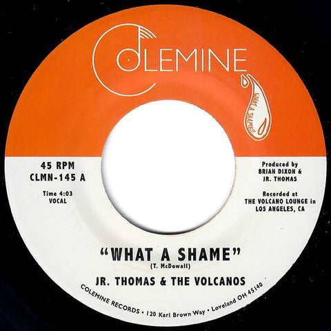 Jr. Thomas & The Volcanos ‎– What A Shame / Brian Wilson - New 7" Vinyl 2017 Colemine 45 rpm Black Vinyl Pressing - Reggae / Rocksteady