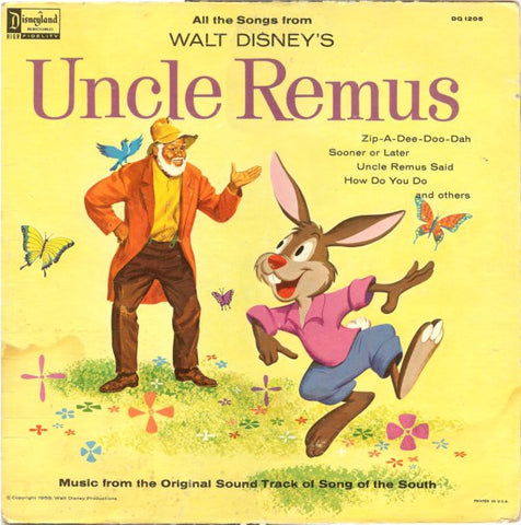 Various ‎– All The Songs From Walt Disney's Uncle Remus - Music From "Song Of The South" - VG+ LP Record 1959 Disneyland USA Original Vinyl - Soundtrack / Children's
