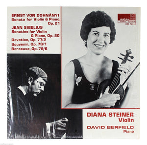 Diana Steiner & David Berfied - Dohnanyi & Sibelius : Violin Sonatas / Violin - Mint- 1970's Stereo USA - Classical